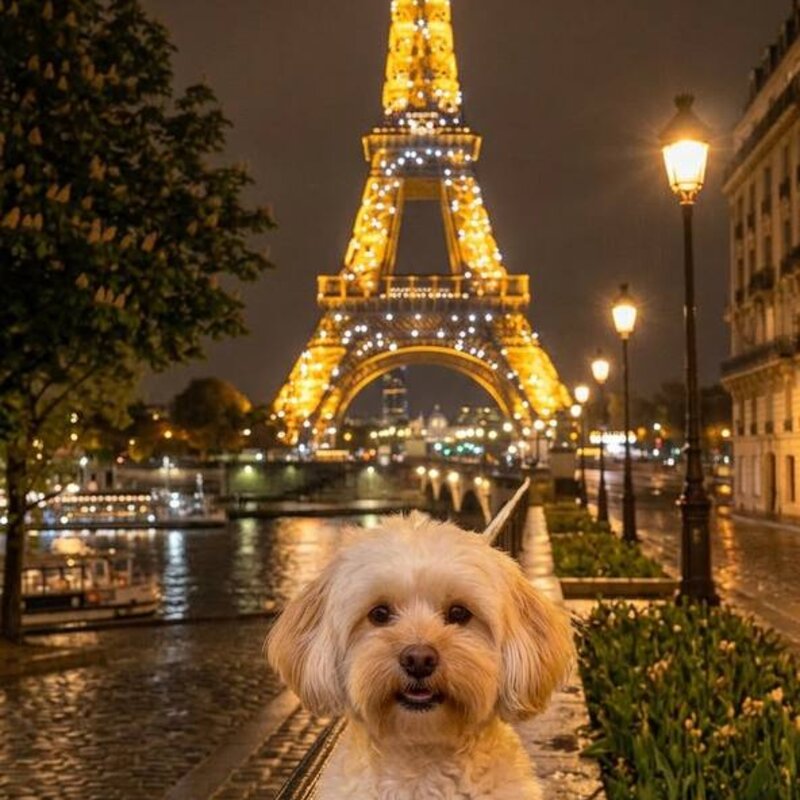 Гринч в Париже ночью